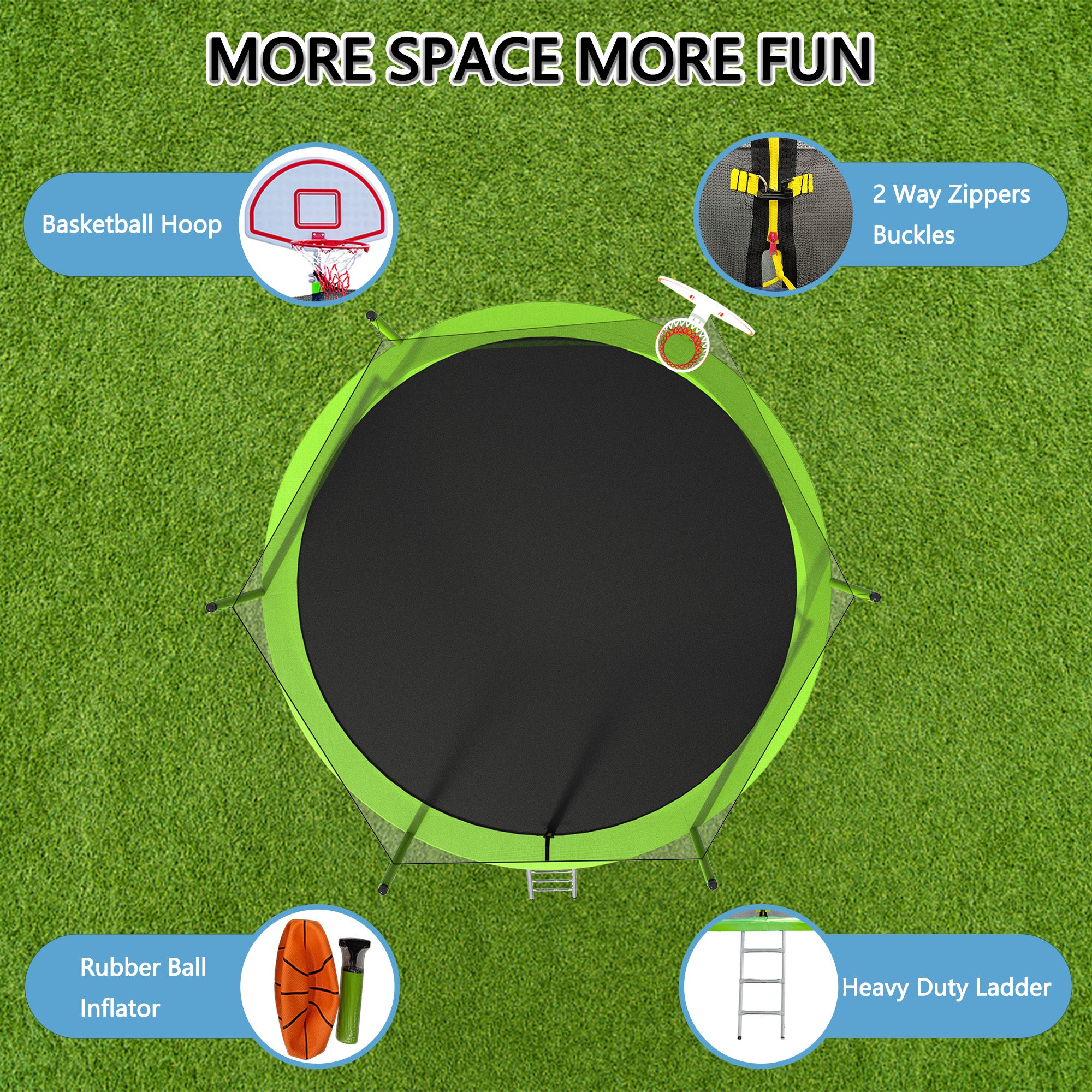 1300LB 15FT Trampoline with Enclosure P660