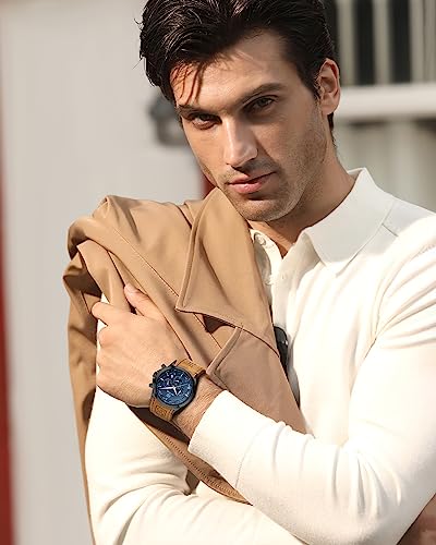 Mens Watch Analog Quartz Chronograph Waterproof Luminous Date Stainless Steel Bracelet O520626