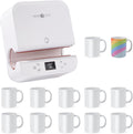 Auto Tumbler Heat Press Machine with 12pack Sublimation Mugs Blanks 11 oz T518