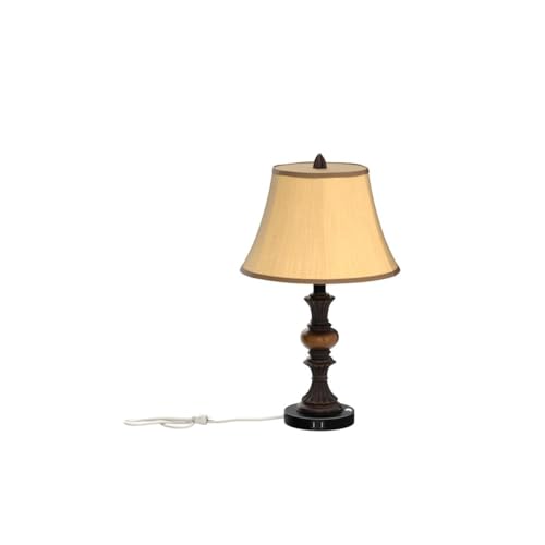 Bronze Table Lamp Set of 2 with Faux Silk Shade O238