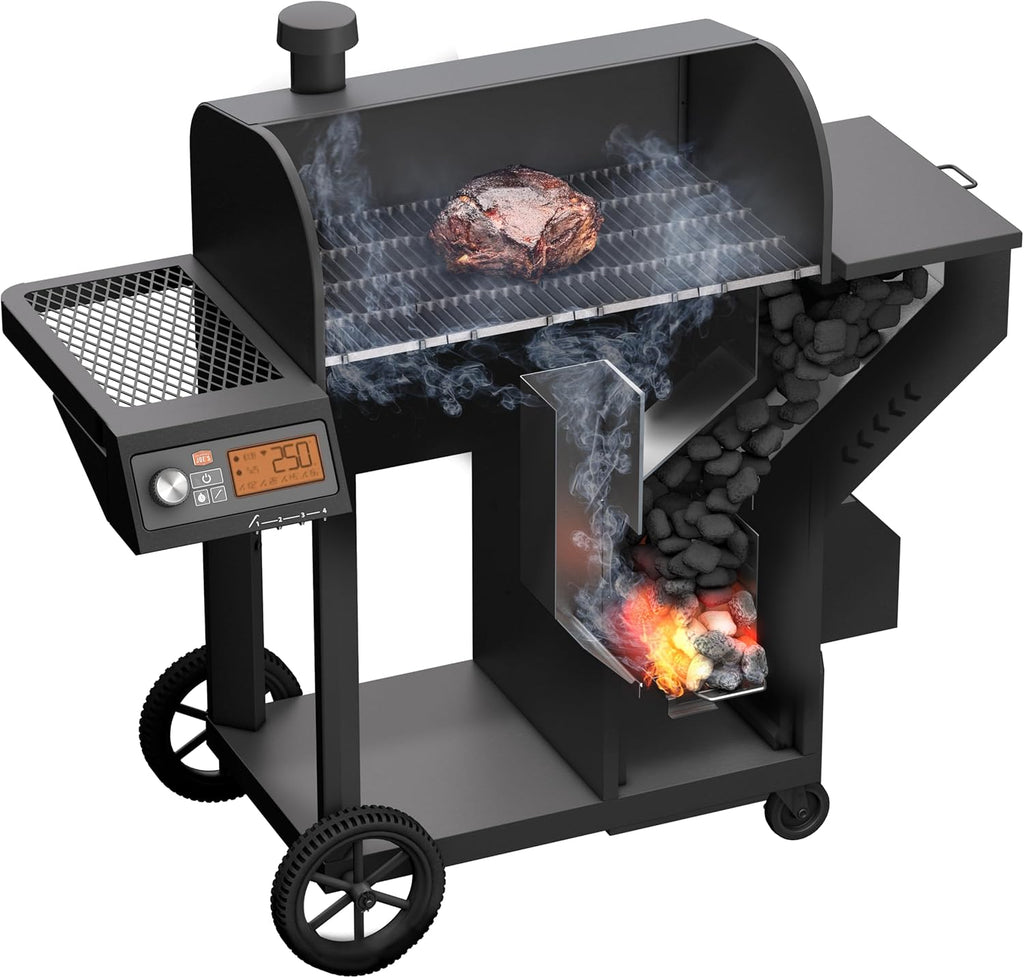 Black Steel Charcoal Smoker and Grill L839706