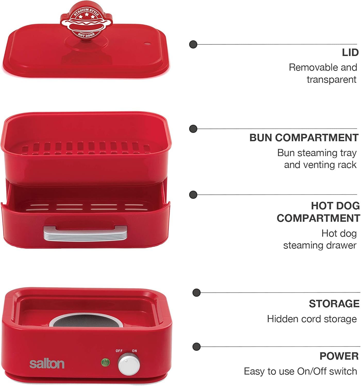 Red Hot Dog Food Steamer J9667