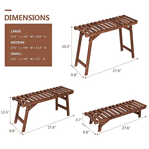 3 Tier Ladder Shelf Wood Plant Stand L31255