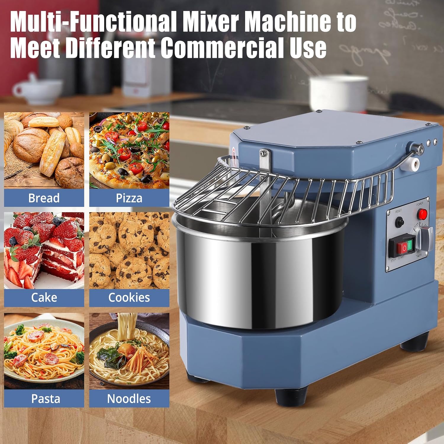 8.5Qt 450W Dual Rotating Dough Mixer with Stainless Steel Bowl K2486