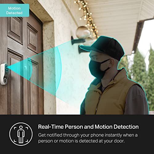 Smart Video Doorbell Camera Hardwired with Chime, 2K Resolution, Night Vision, 2-Way Audio Z510