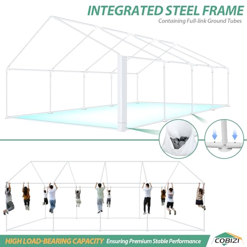 White 20x40 Heavy Duty Party Tent with Removable Sidewall S5381