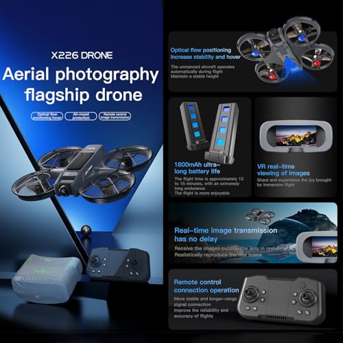 FPV Drone With VR Glasses Brushless Motor LED Lights RC Quadcopter Altitude Hold Obstacle Avoidance R911482