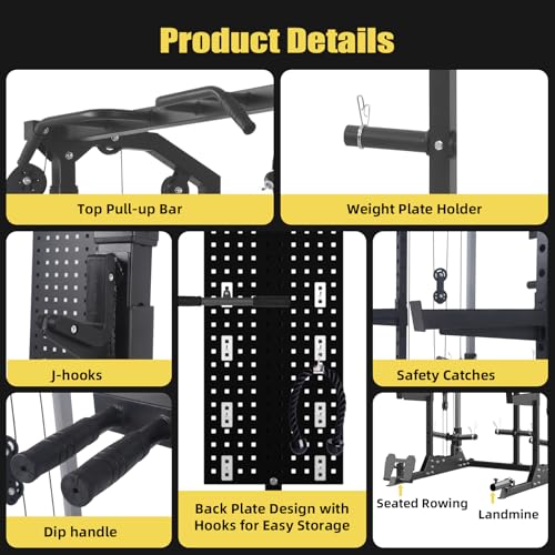 Power Cage with Cable Crossover and Dual Independent Pulley System K211