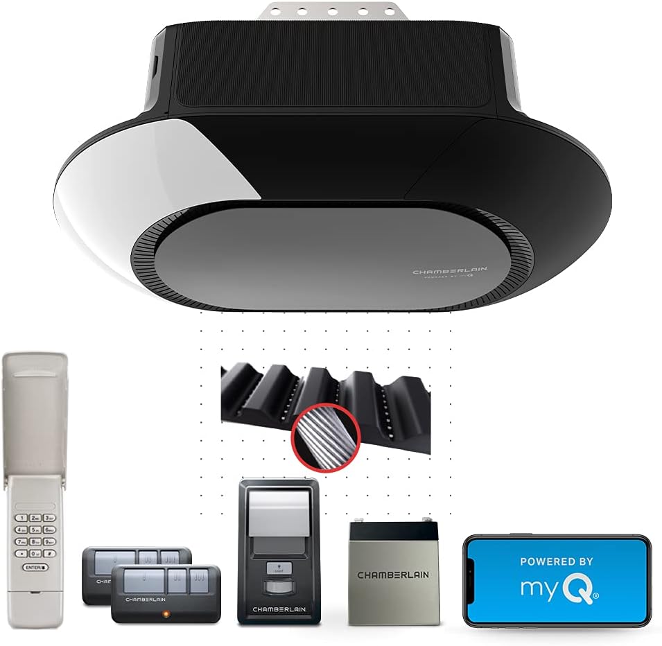 Ultra Quiet Belt Drive Smart Garage Door Opener with Battery Backup M615531