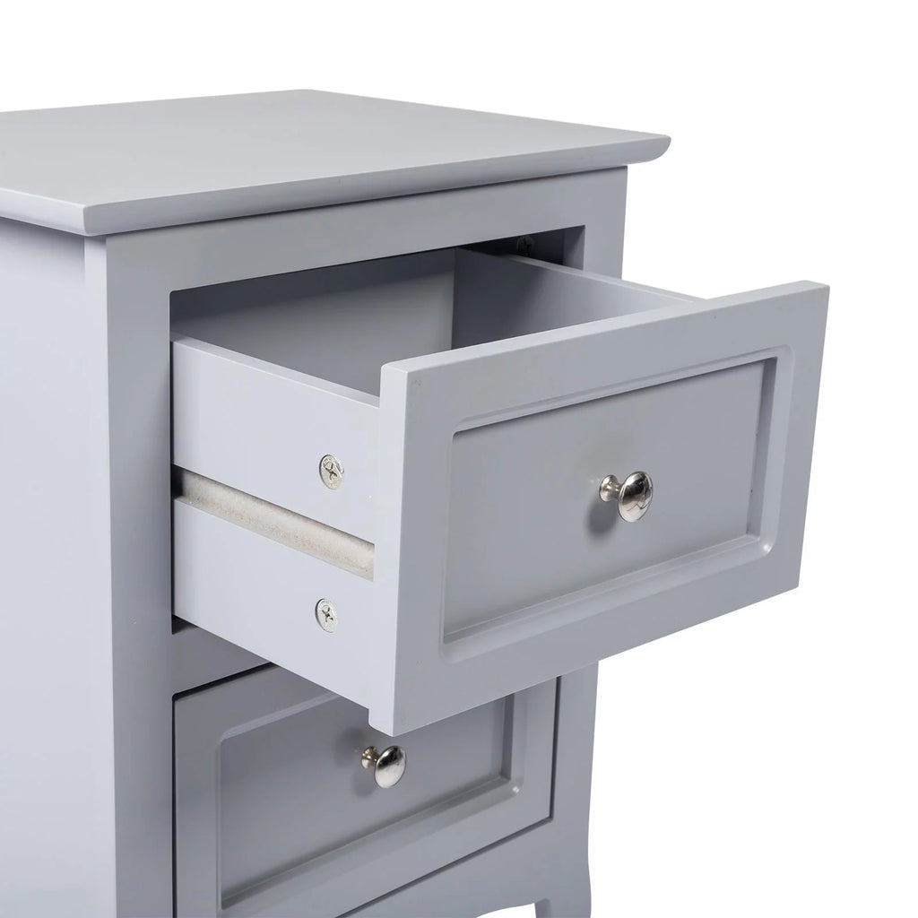 Gray Nightstand with 2 Drawers Set of 2 Y42023