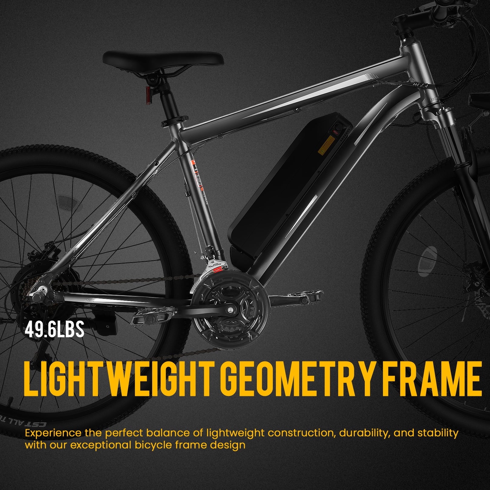 27.5" Electric Bike 500W Mountain Bike with Removable Battery 21 Speed Ebike B1600