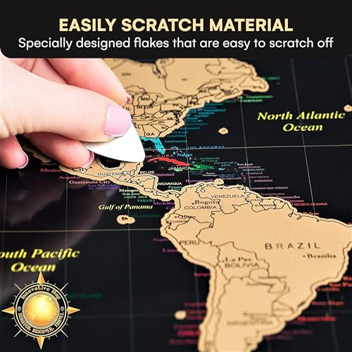 Scratch Off World Map Poster and United States Map with Accessories Set W6668