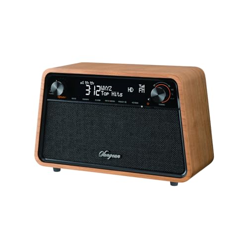 HD Radio AM FM RDS Bluetooth AUX Wooden Cabinet Radio W41462