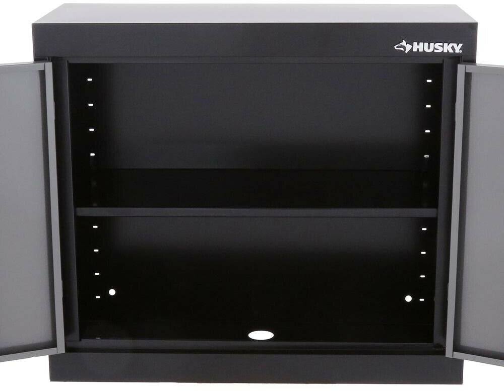Black Steel Garage Wall Cabinet U98419