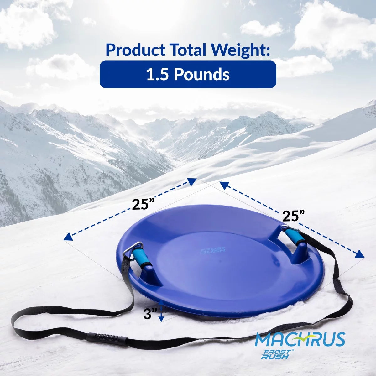 Large Arctic Winter Snow Sled with Foam Grips and Handles Z599