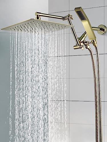 All Metal 12 Inch Rainfall Shower Head with Handheld Spray Combo, 71 Inches Stainless Steel Hose, Oil Rubbed Bronze J37514