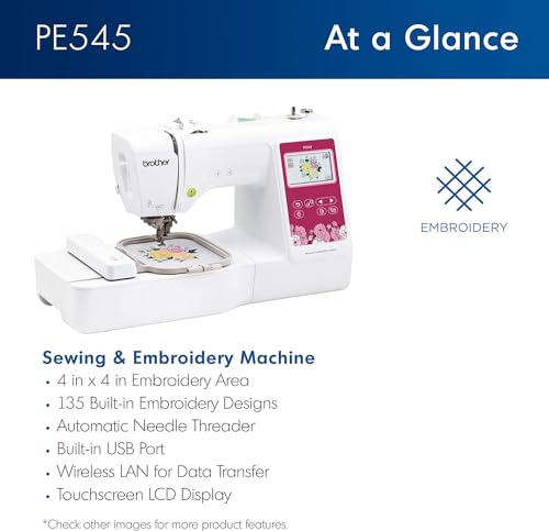 Embroidery Machine, 135 Built-in Designs, 4" x 4" Hoop Area L939908