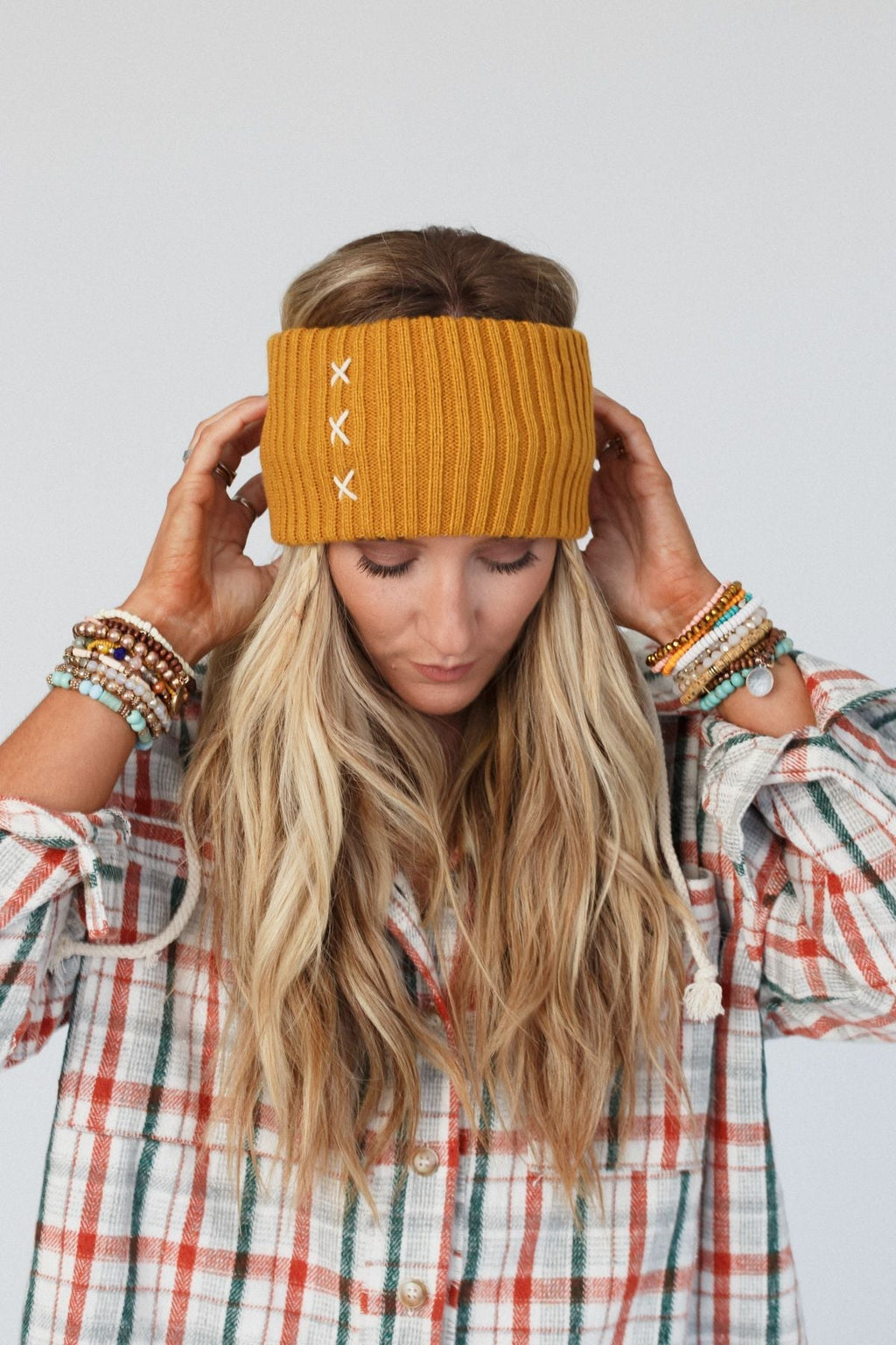 Sadia Embroidered Head Wrap - Mustard