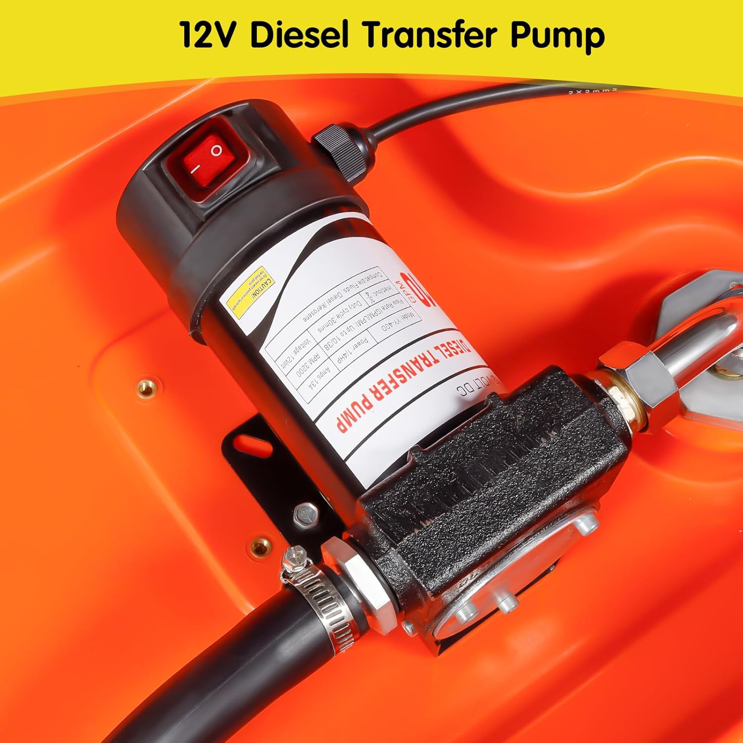 48 Gallon 10GPM Diesel Fuel Transfer Tank with 12V Electric Transfer Pump Q700