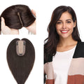 Dark Brown Remy Human Hair Topper Silk Base 27g Short Straight 6inch X7680
