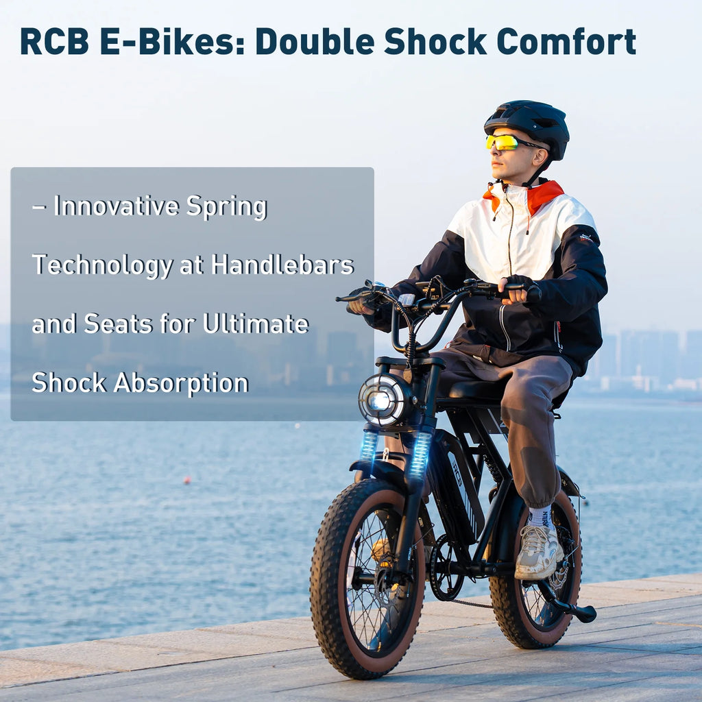 Black 20" 4.0 Fat Tire Electric Bike with 48V 15Ah Battery V56514