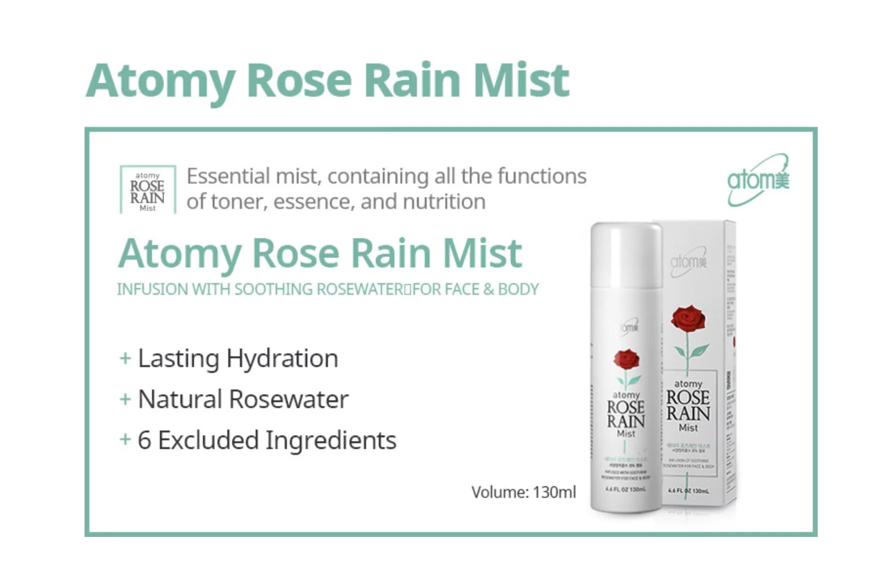 Rose Rain Mist 130ml P9007