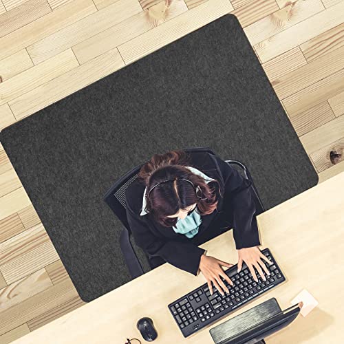 Corduroy Surface 1/6" Thick 55"x35" Office Chair Mat with Anti-Slip Backing I393635