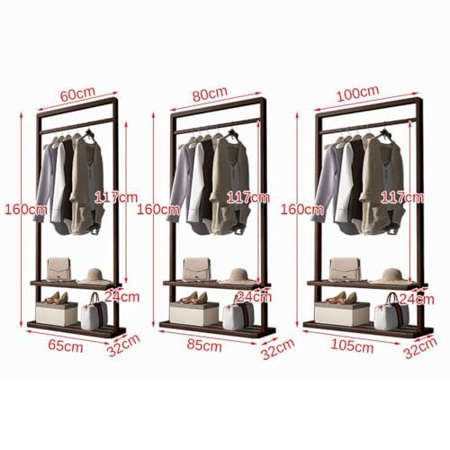 Solid Wood Coat Stand with Storage Shelves N429