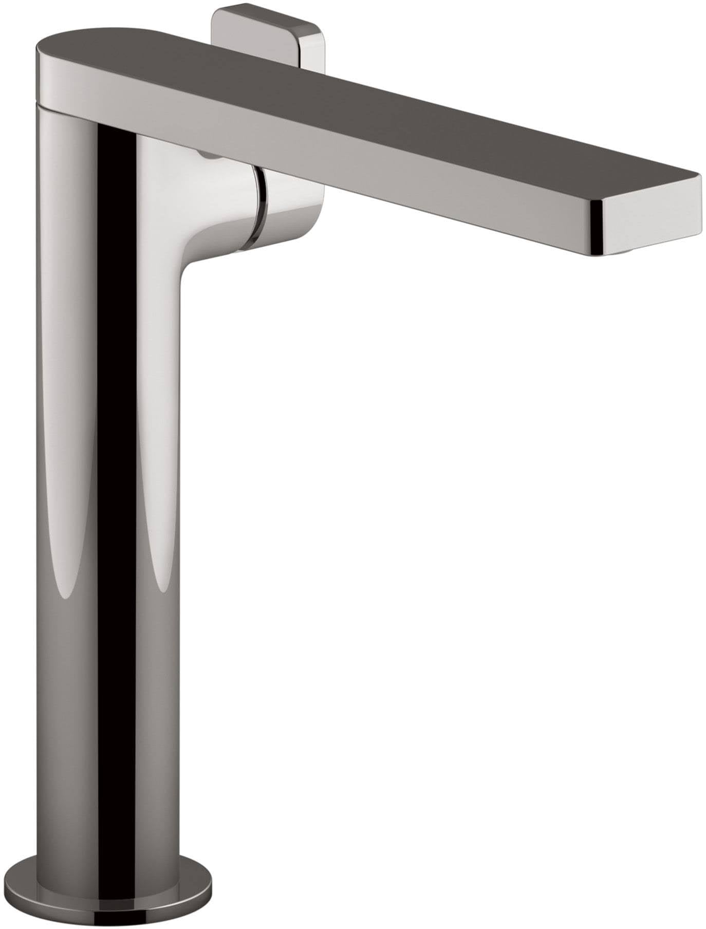 Tall Single Bathroom Sink Faucet with Lever Handle, Titanium Z622694