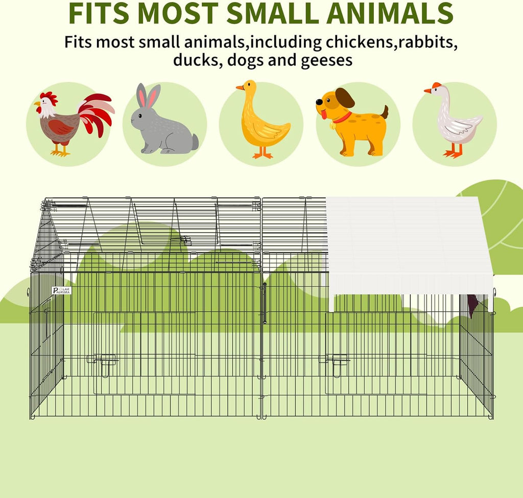 87" x 41" Metal Chicken Coop with Cover N1488