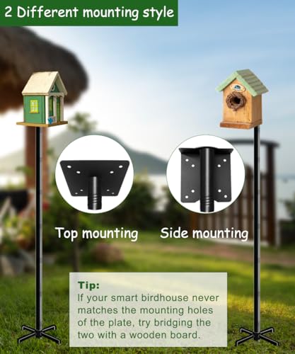 Black 105 Inch Bird Feeder Pole Mount Kit with 5-Prong Base G3875