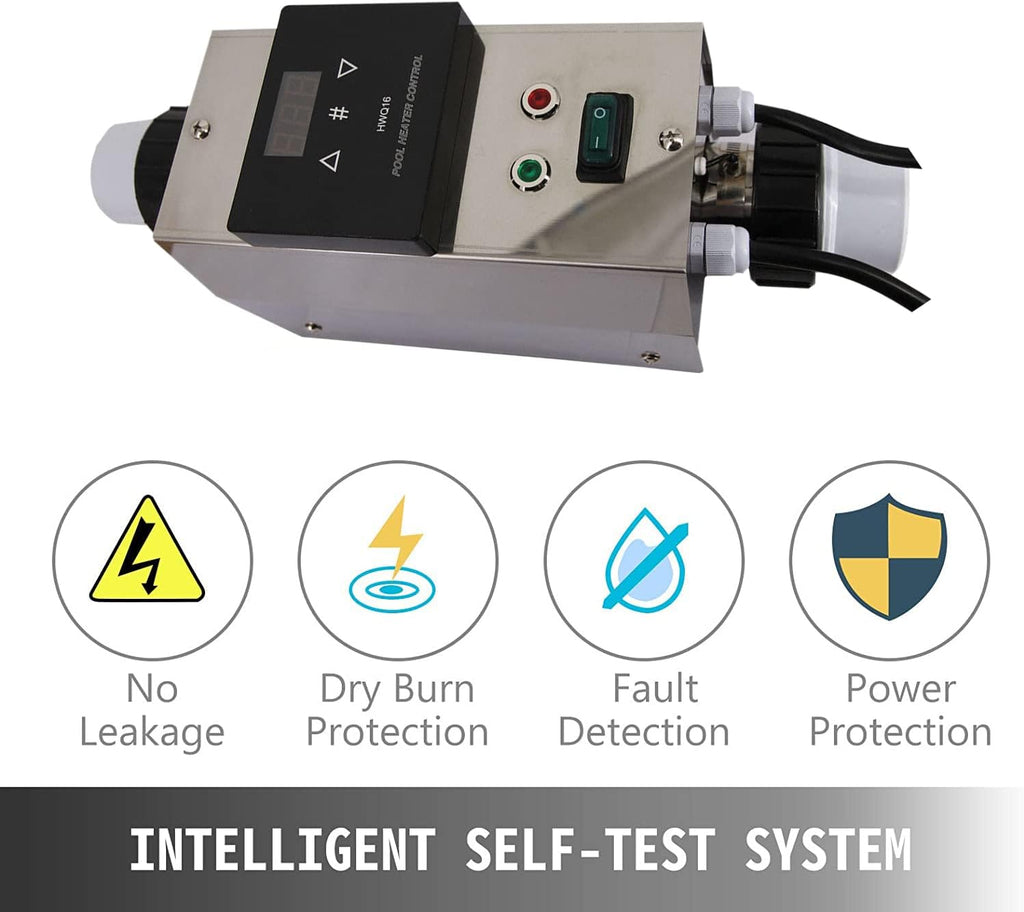 Electric Swimming Pool Heater, 12000BTU/hr, 110V/60Hz T79004