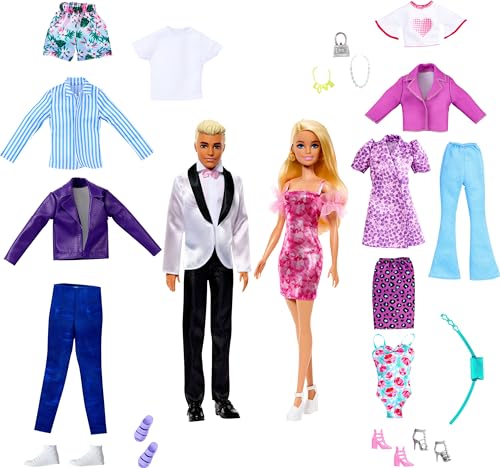2 Fashion Dolls Set with Clothes & Accessories O68437