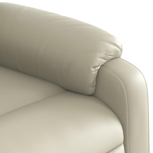 Cream Faux Leather Massage Recliner Chair R8631