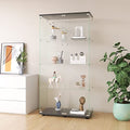 White Glass Display Cabinet with 4 Shelves and Lock, 16.7" W x 14.3" D x 64.7" H X5693