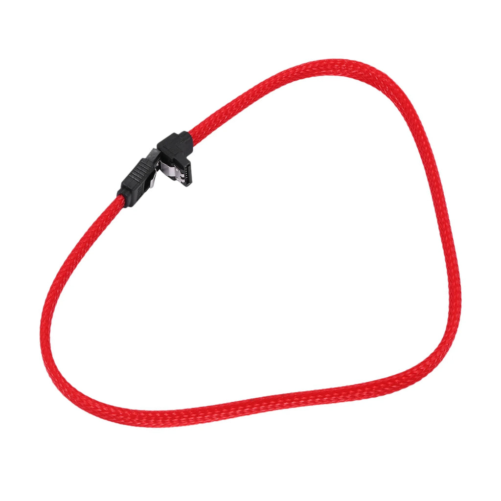 5x 3.0 SATA3 7Pin Data Cable Right Angle 6Gb/S SSD Cables with Nylon Sleeved 50CM H97918