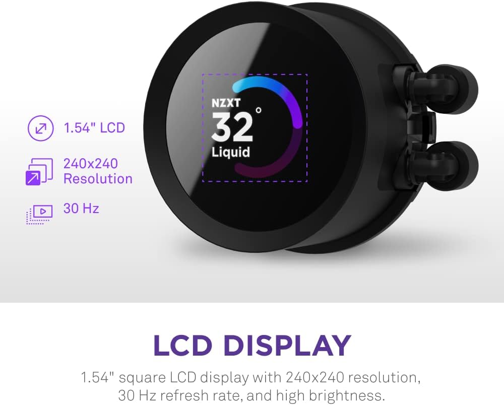 Mid-Tower Airflow Case with 3 RGB Fans, Panoramic Glass Panels, Cable Management & 360mm AIO CPU Liquid Cooler with Customizable LCD Display, High-Performance Pump, 3 Fans O646130