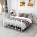 Antique Dark Bronze Victorian Iron Bed White A9423