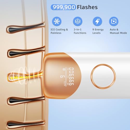 3 In 1 IPL Laser Hair Removal Device with Ice Cooling (Gold) S755