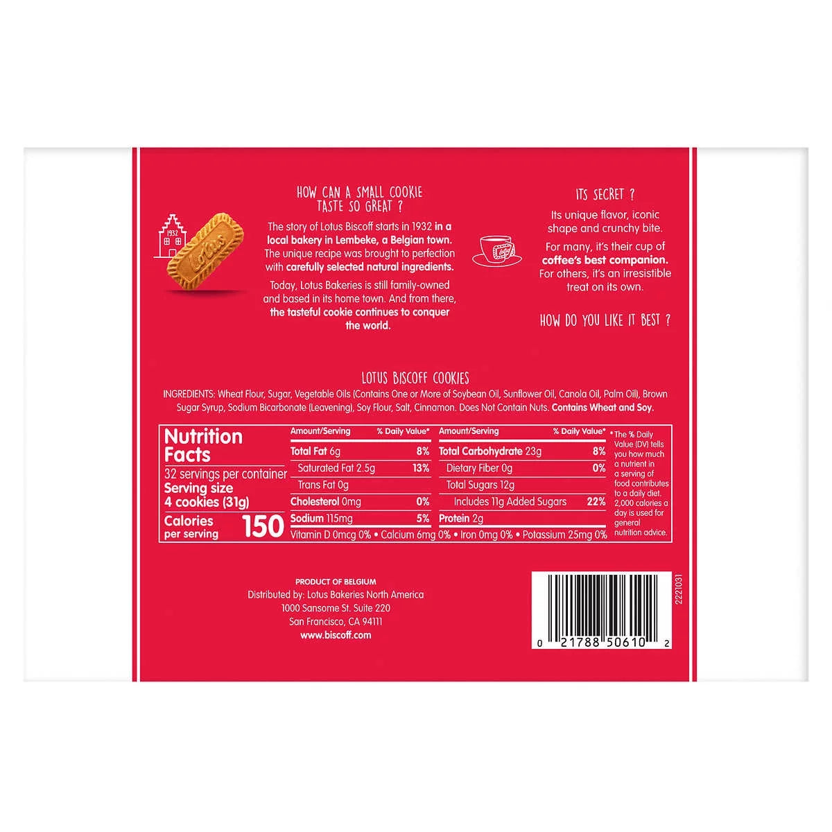 2 Pack Lotus Biscoff Cookies, 8.8 oz, 4 Count O721278