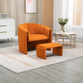 Orange Velvet Single Sofa Chair with Ottoman A2751