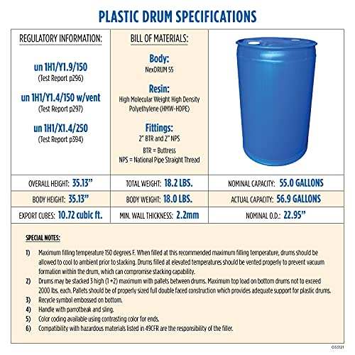 55-Gallon Water Storage Barrel A1940