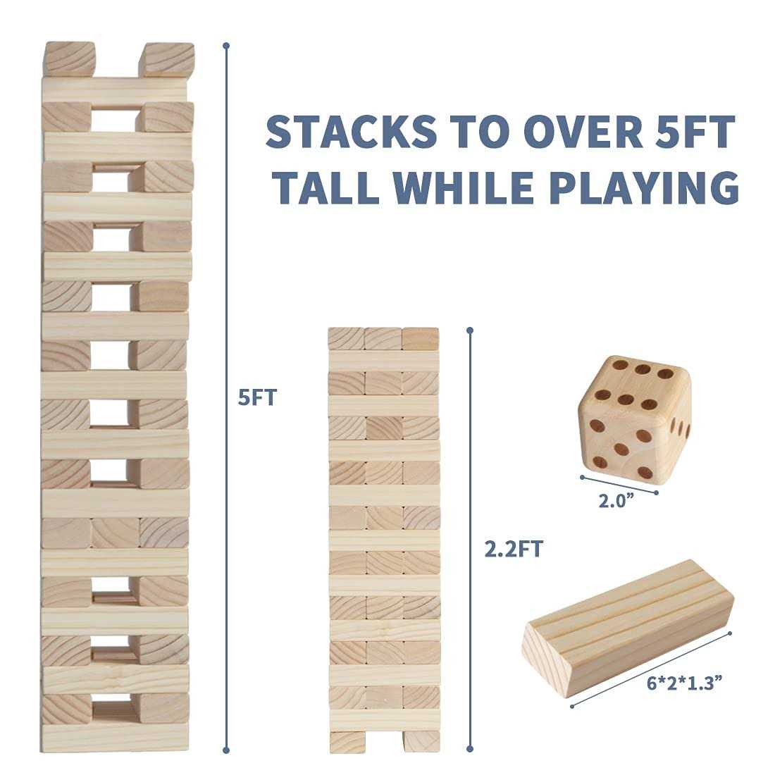 Giant Tumble Tower Game Stacking Indoor Outdoor P35249