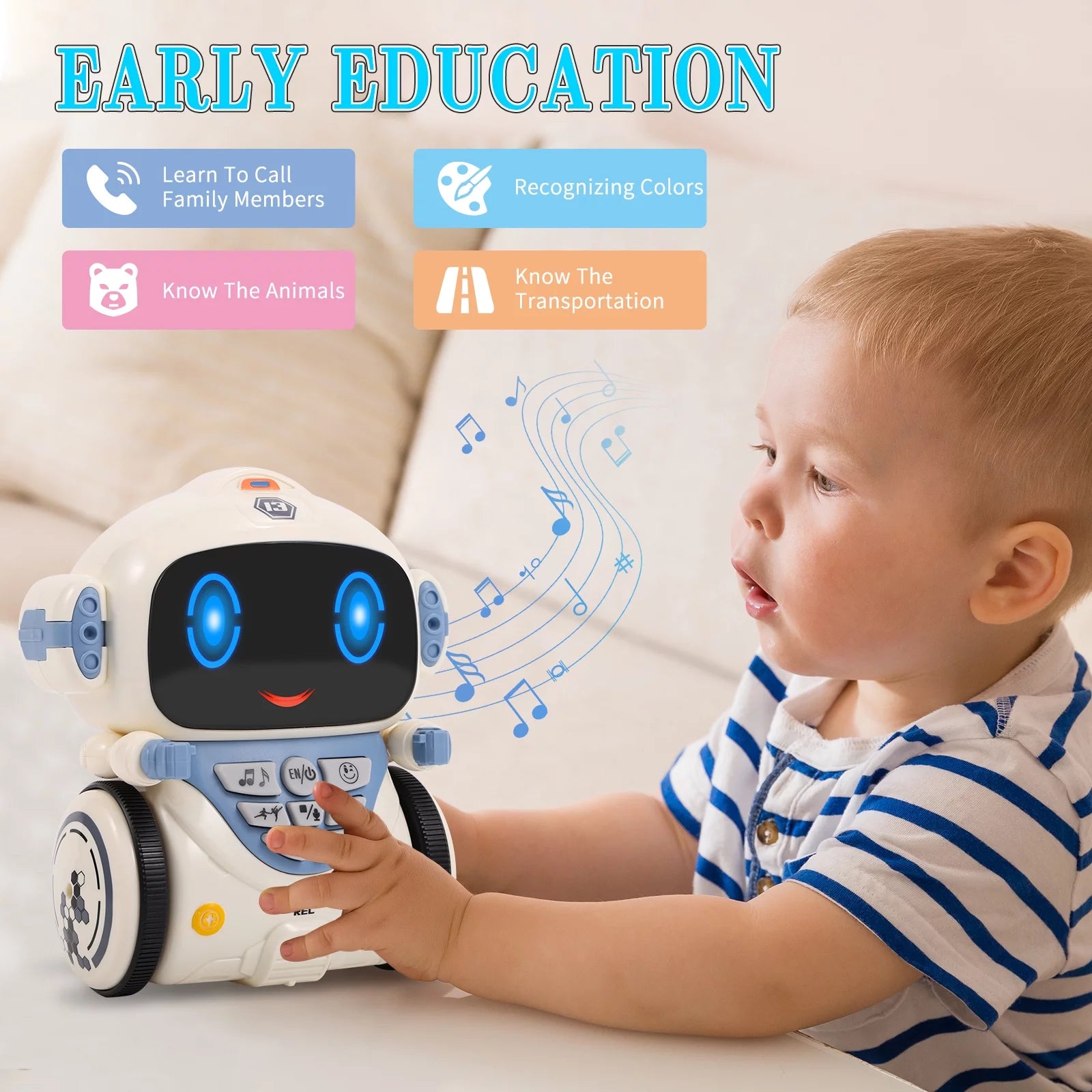 Kids Robot Toys with Voice Control Speech Recognition Singing Dancing Interactive Robot L36074
