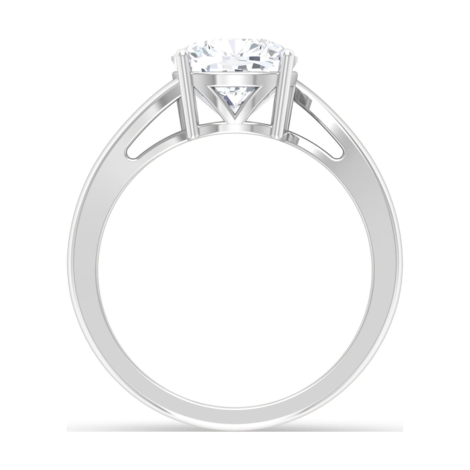 Cushion Cut Moissanite Solitaire Engagement Ring - 8 mm, 925 Sterling Silver, US 4.00 B2488