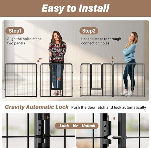 Black 32" Height 8 Panels Heavy Duty Dog Playpen L88048