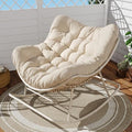 Oversized Egg Wicker Rocking Chair with Cushion - Gray R31108
