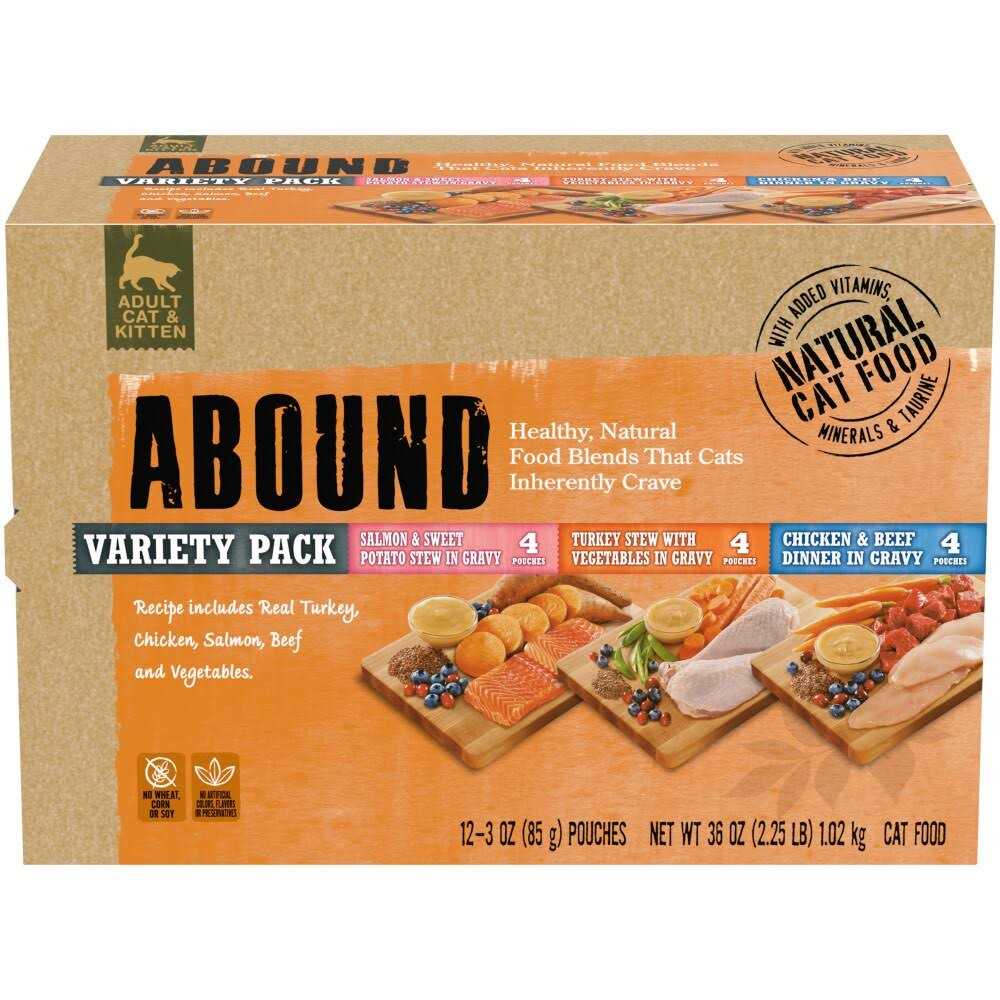 12 Count 3 oz Natural Wet Cat Food Pouches Variety Pack T51722
