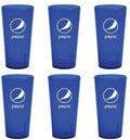 Blue Plastic Tumblers Cups 24-Ounce Set of 6 I903781