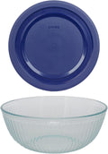 4.5qt Glass Mixing Bowl with Blue Lid G74079